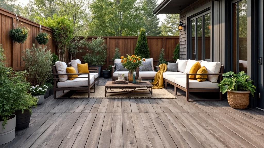 Composite deck tiles in various colors for low-maintenance, stylish patio flooring solution.
