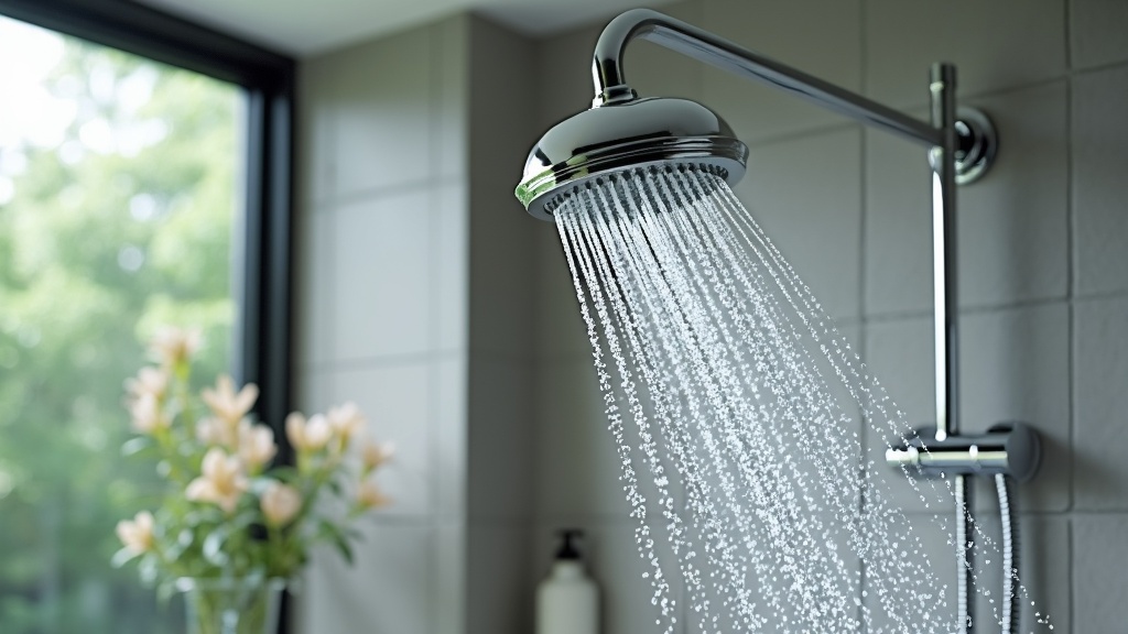 Upgraded showerhead enhancing bathroom function and style, featuring customizable settings and water efficiency.