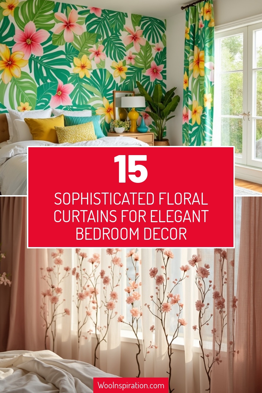 Sophisticated floral curtains for elegant bedroom decor