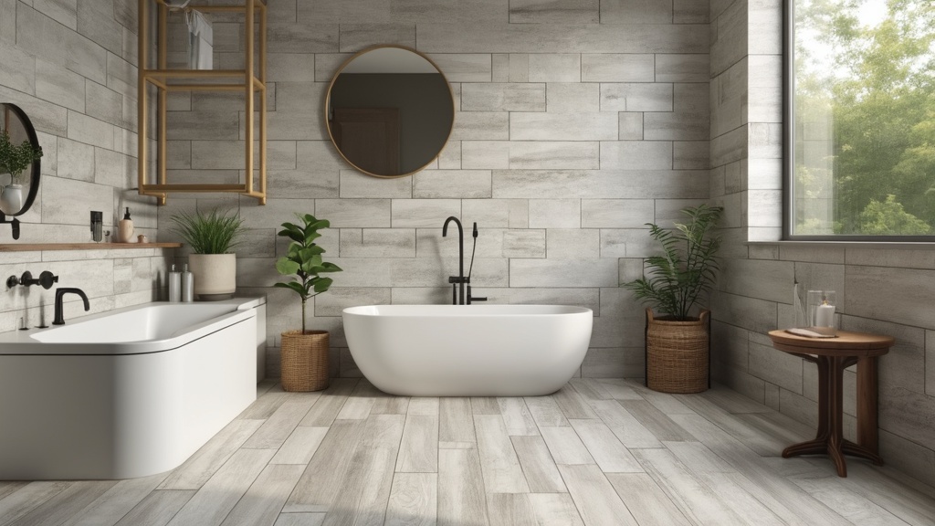 Peel-and-stick vinyl tiles in various designs and textures for easy, affordable floor and backsplash upgrades.