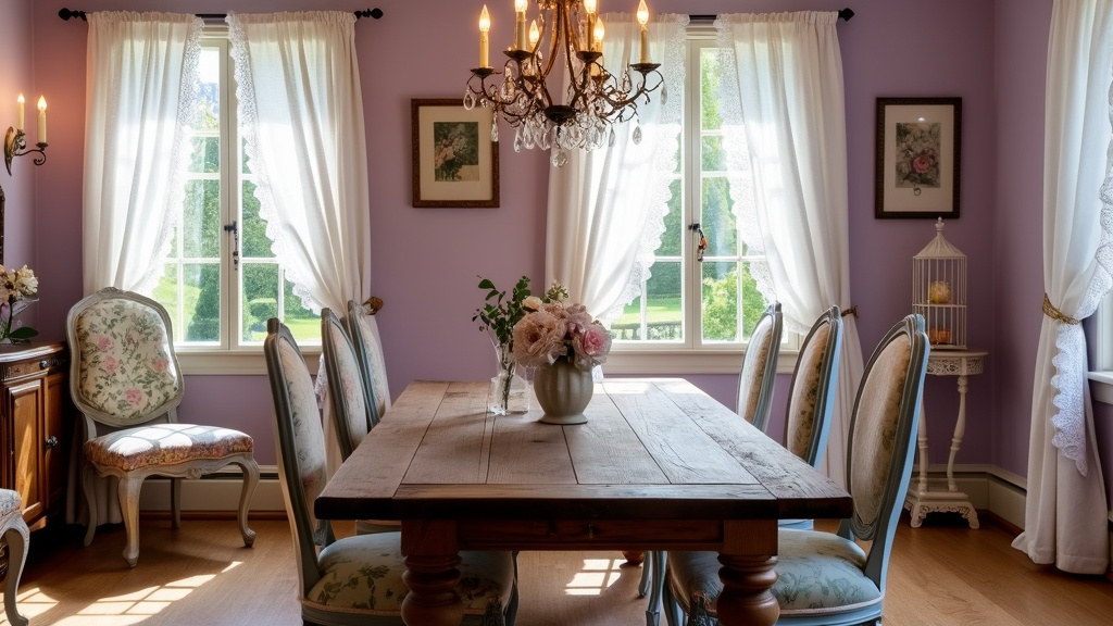 Vintage Bloom Escape showcases Shabby Chic decor with pastel florals, rustic wood, and warm inviting charm.