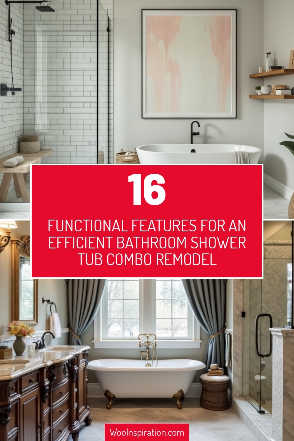 functional features for an efficient bathroom shower tub combo remodel