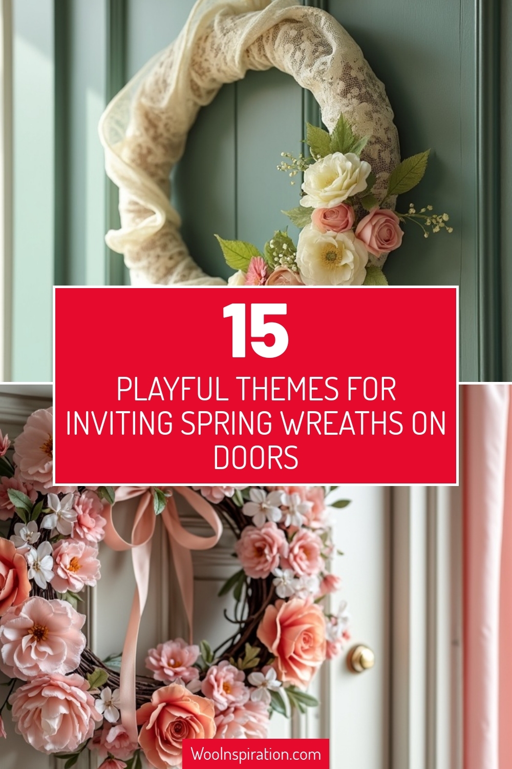 playful themes for inviting spring wreaths on doors